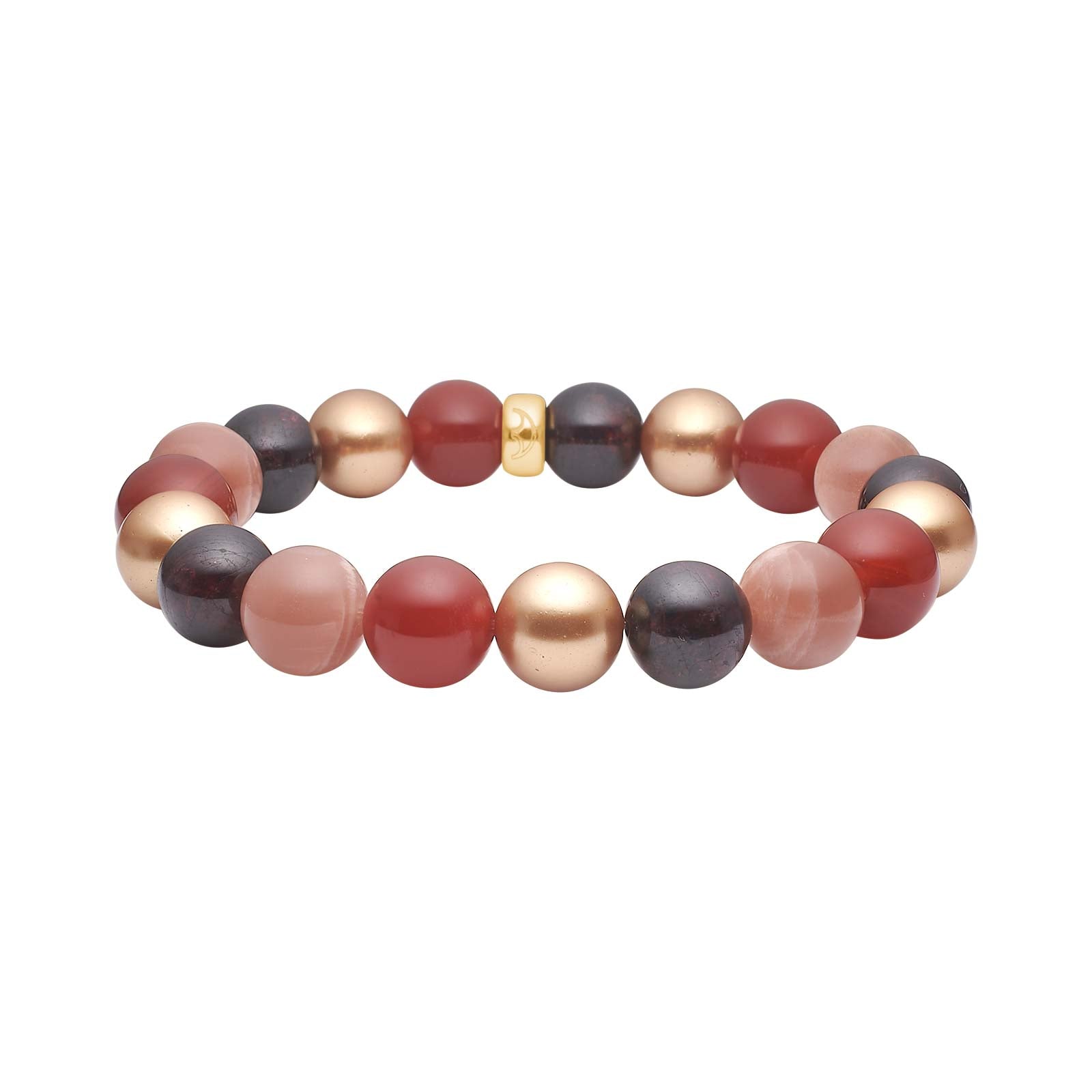 Sun stone, Carnelian, Garnet, MOP 12mm Armband