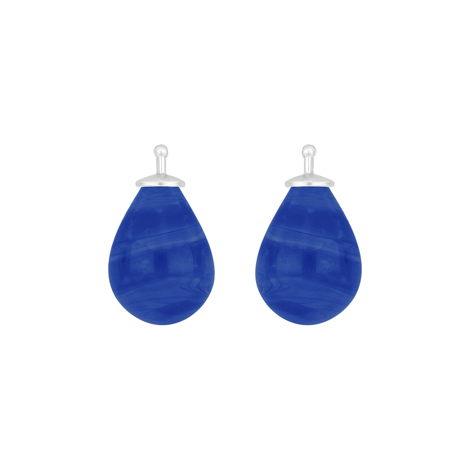 Rhodiniert, System-einhänger, E75, 14x9mm, Quarzglas, Tropfen