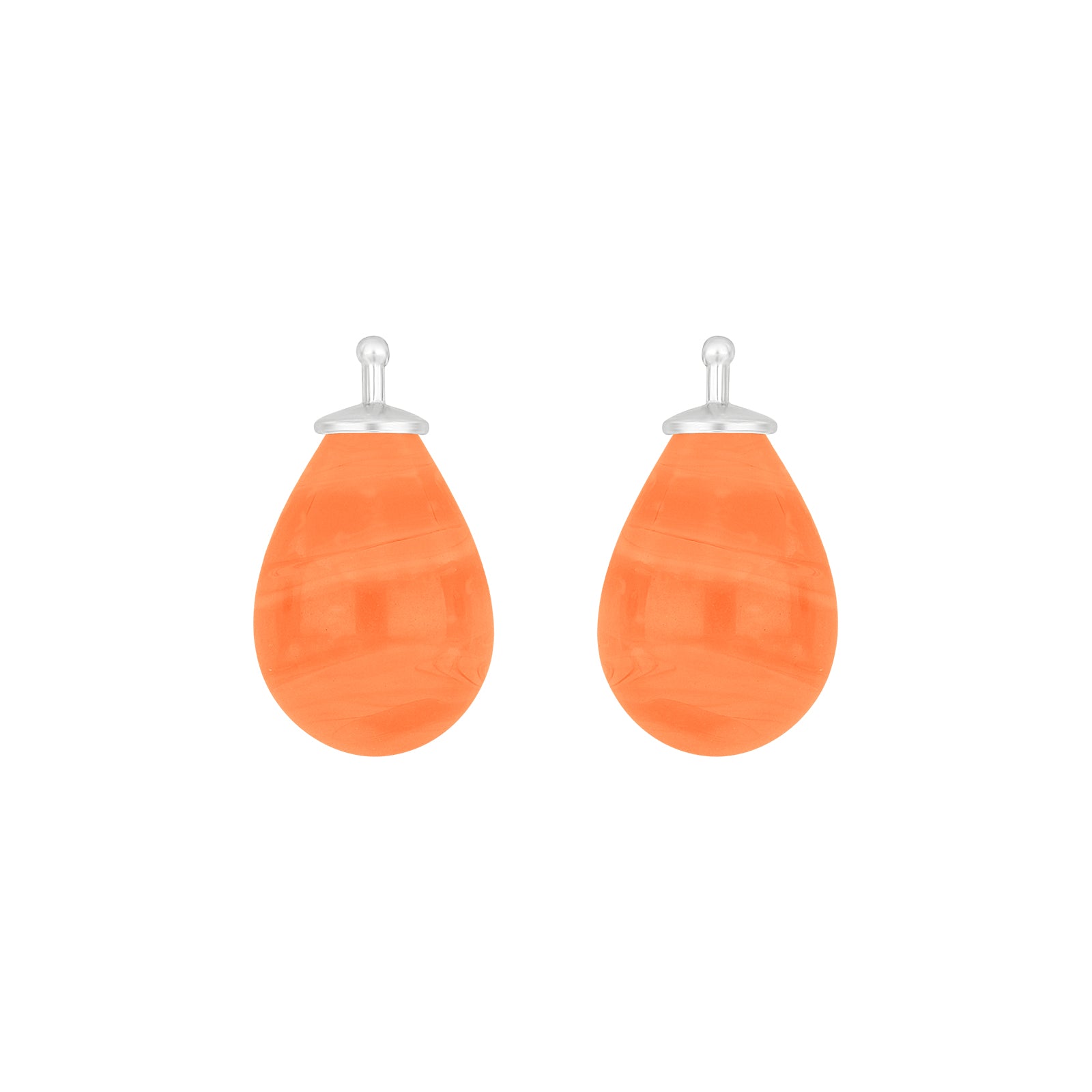 Rhodiniert, System-einhänger, E75, 14x9mm, Quarzglas, Tropfen