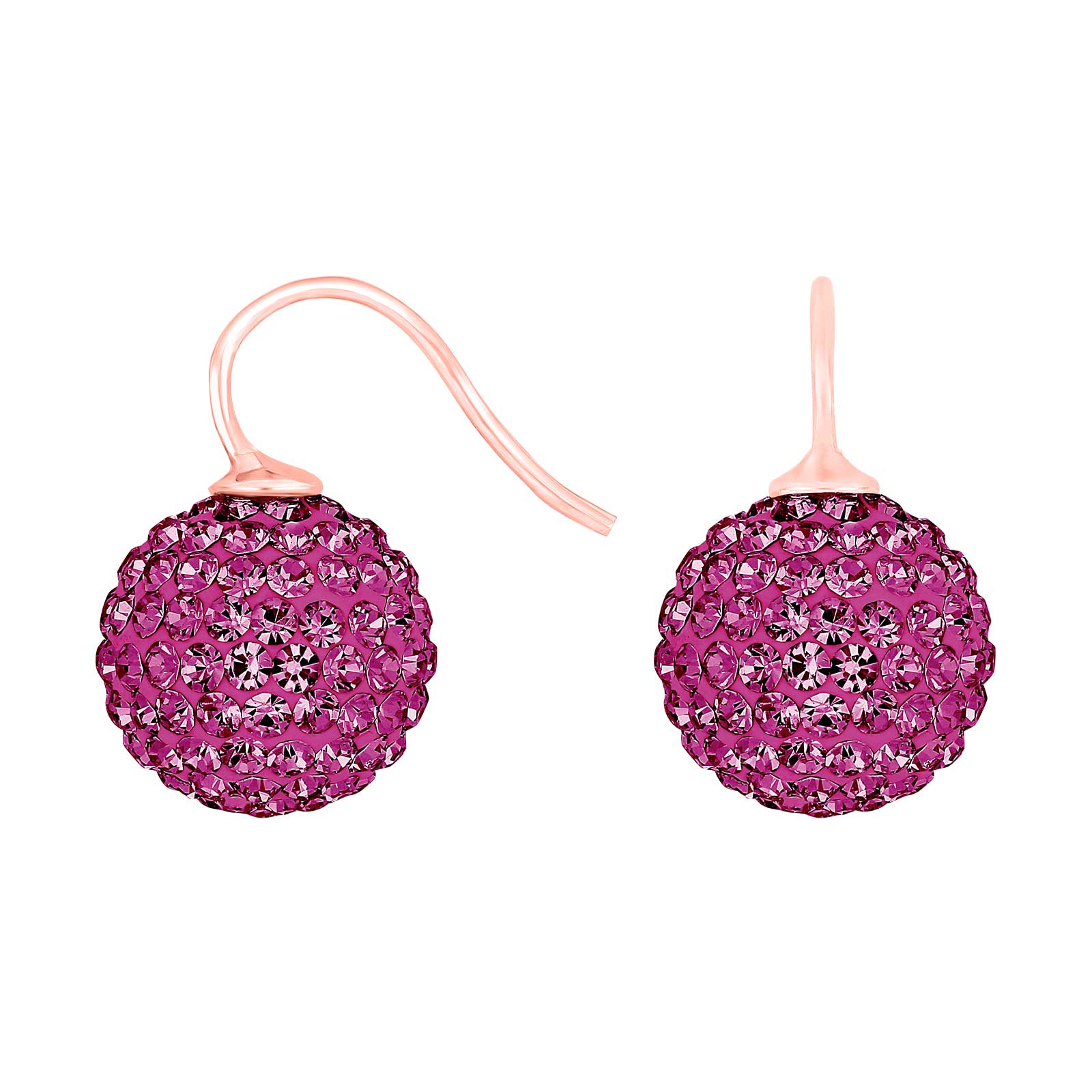 RosaVergoldet, System-einhänger, O1465, 14x14mm, Syn Zirkonia, Kugel