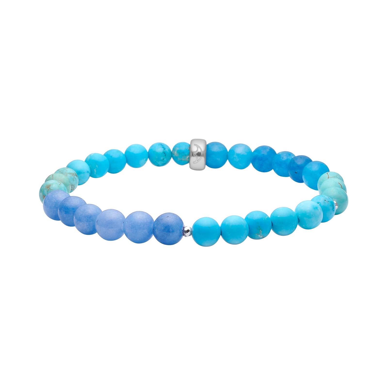 Blau sponge quartz, Howlite, Hematite  6mm Armband