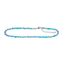 Blå spong quartz, Howlite, hematit  6mm - carabinlås 40+5cm