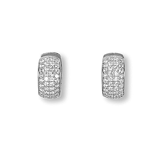 System-Creolen Kate, 15x8mm, mit Steinbesatz, Silber 925