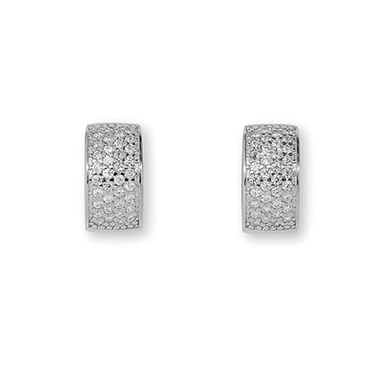 System-Creolen Rosa, 15x8mm, mit Steinbesatz, Silber 925