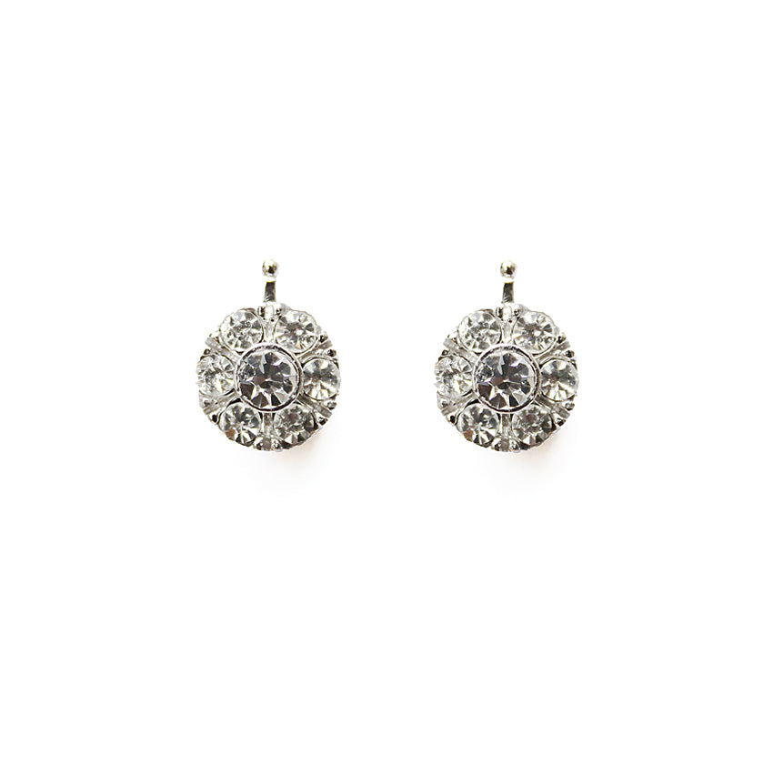 System-Einhänger E70, Paar, 10x10mm, Blüte, Pavé, Silber 925