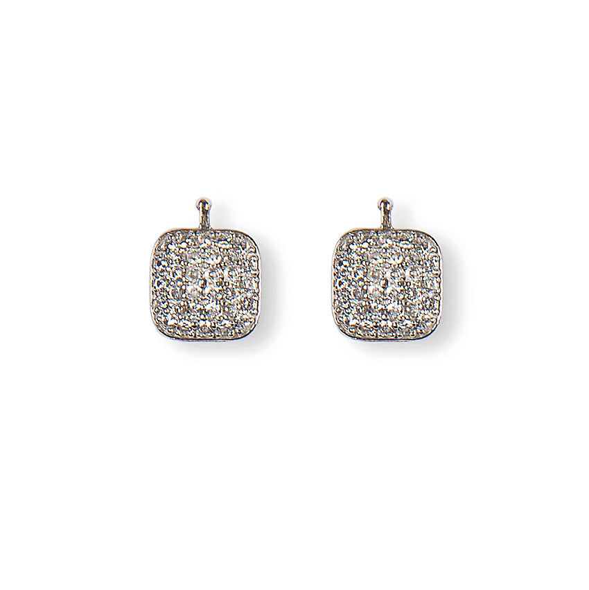 System-Einhänger E41, Paar, 10x10mm, Kissenform, Pavé