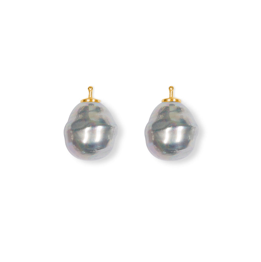 System-Einhänger E12, Paar, 16x14mm, Barockperle